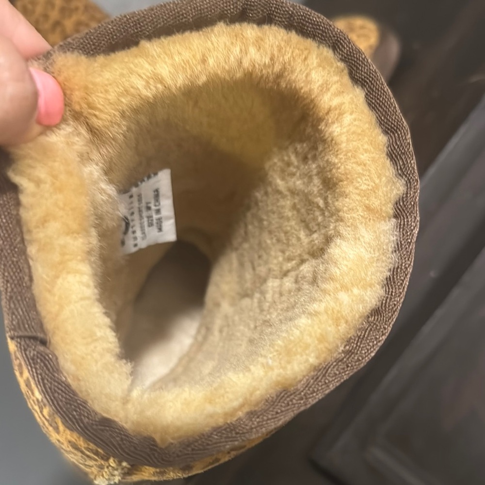 Leopard Print Shearling Boots - Picture 2 of 5